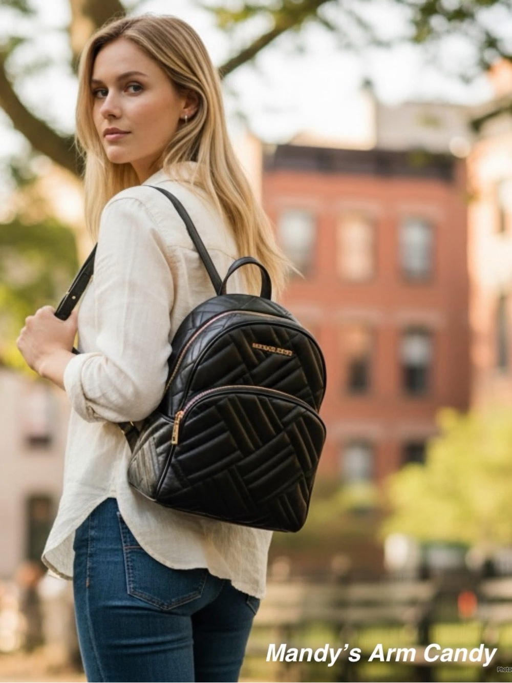 NWT Michael Kors Black Quilted Leather Backpack